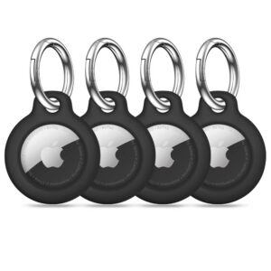 Dėklas Tech-Protect Rough Apple AirTag 1/2, 4 vnt., juodas