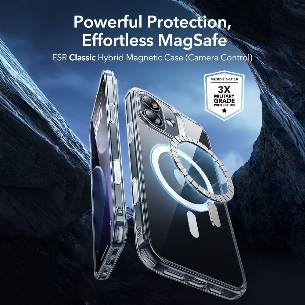 Dėklas ESR Classic Hybrid MagSafe su apsauginiu stiklu iPhone 17, skaidrus - Image 2