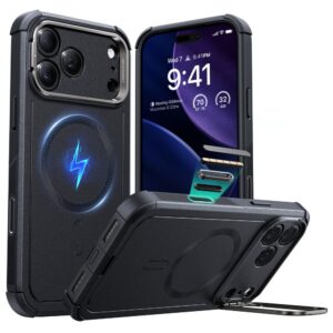 Dėklas ESR Cyber Kickstand MagSafe iPhone 17 Pro, juodas