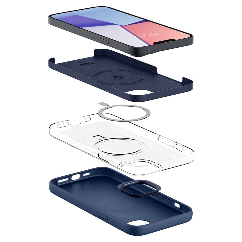 Dėklas Spigen Silicone Fit Mag MagSafe iPhone 14 Plus / 15 Plus, tamsiai mėlynas - Image 2