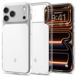 Dėklas Spigen Ultra Hybrid 'T' MagSafe iPhone 17 Pro Max, blizgus baltas
