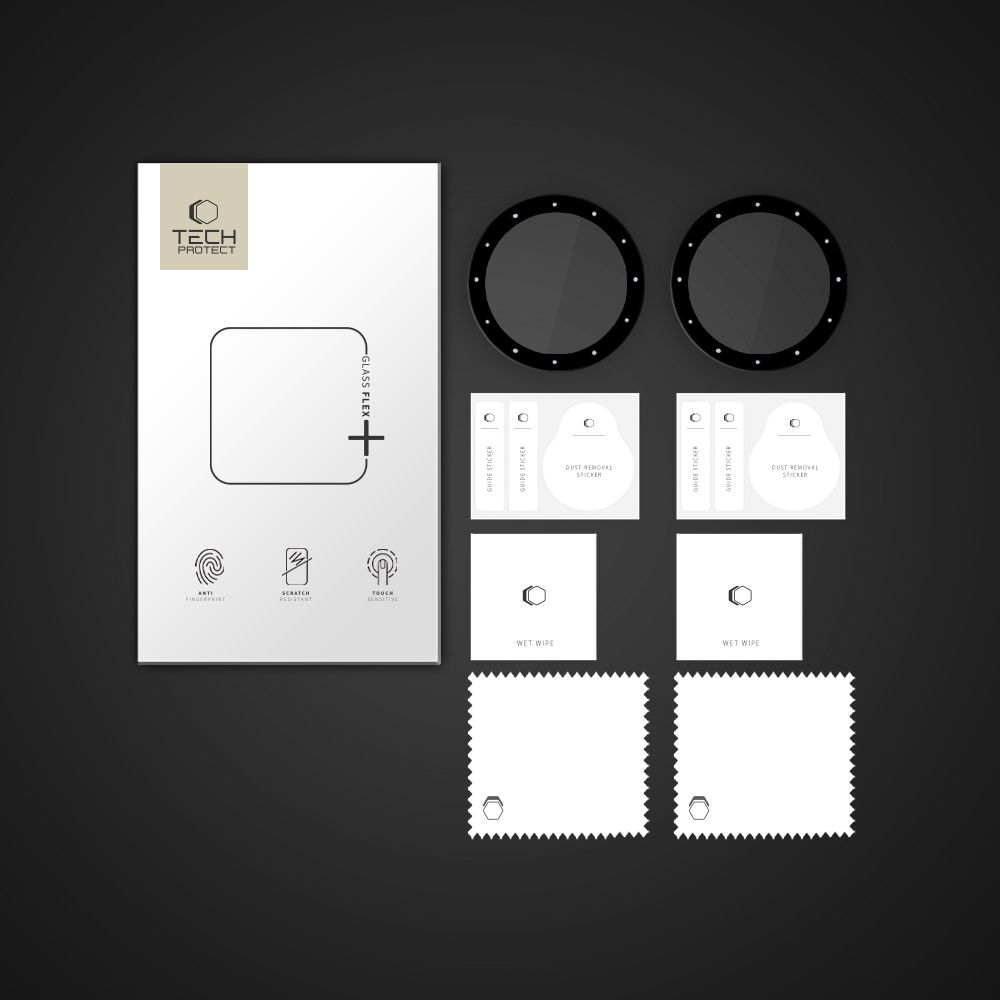 Apsauginis stiklas Tech-Protect Glass Flex+ Garmin Venu 3S, juodas, 2 vnt. - Image 4
