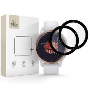 Apsauginis stiklas Tech-Protect Glass Flex+ Garmin Venu 2S, juodas, 2 vnt.