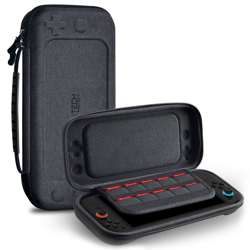 Dėklas Nintendo Switch 2 Tech-Protect Hardpouch, tamsiai pilkas