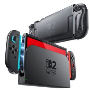 Dėklas Supcase Crystal Nintendo Switch 2, matinis juodas
