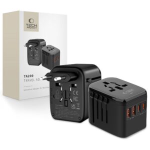Kelioninis adapteris Tech-Protect TA200 EU/UK/US/AU, juodas