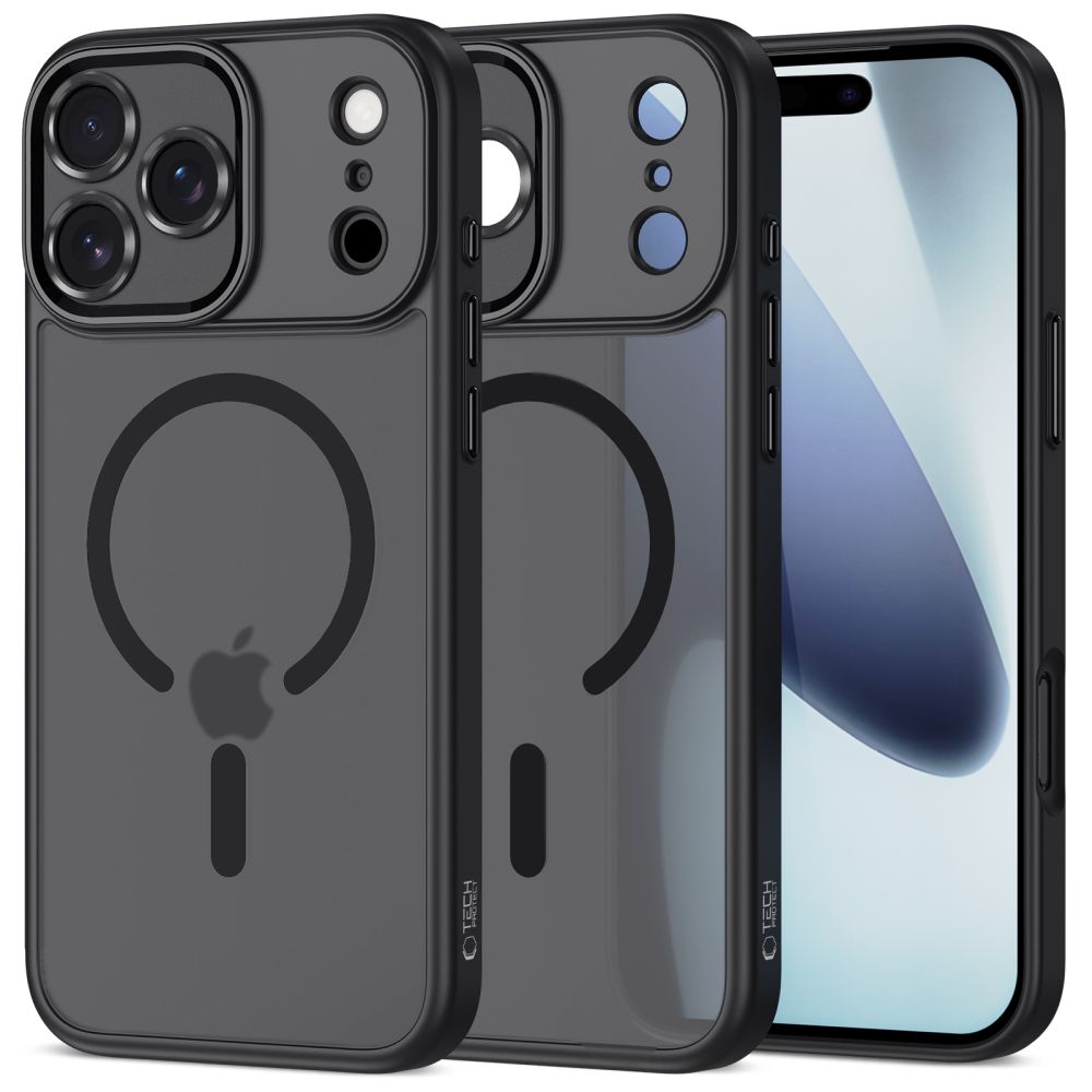 Dėklas Tech-Protect MagCam MagSafe iPhone 17 Pro, matinis juodas