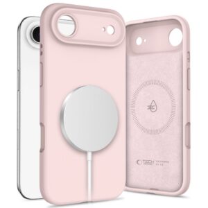 Dėklas Tech-Protect Silicone Magsafe iPhone Air, rožinis perlamutrinis