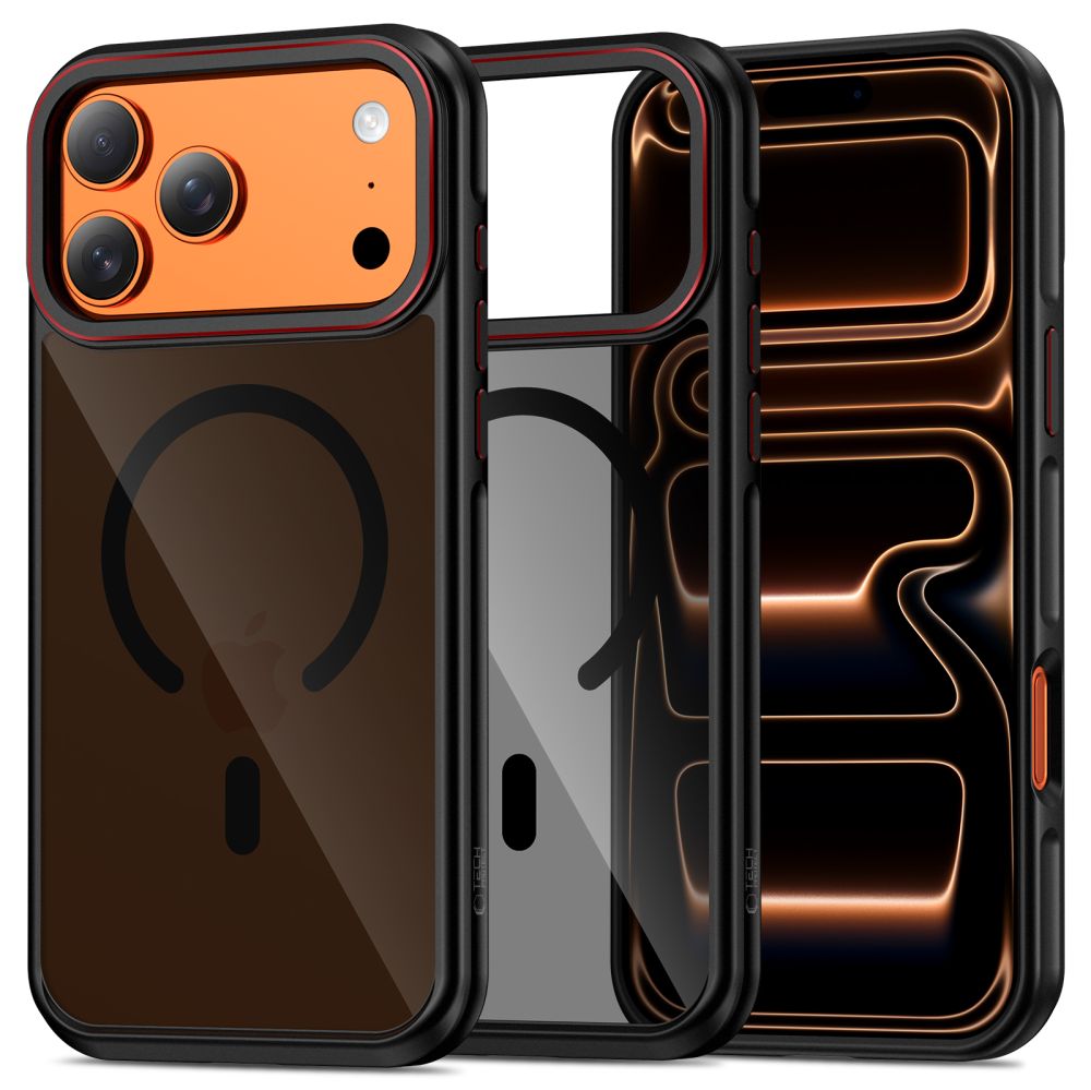 Dėklas Tech-Protect MagHybrid MagSafe iPhone 17 Pro, juodas/raudonas