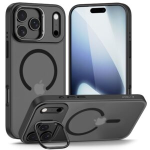 Dėklas Tech-Protect MagStand MagSafe iPhone 17 Pro, matinis juodas