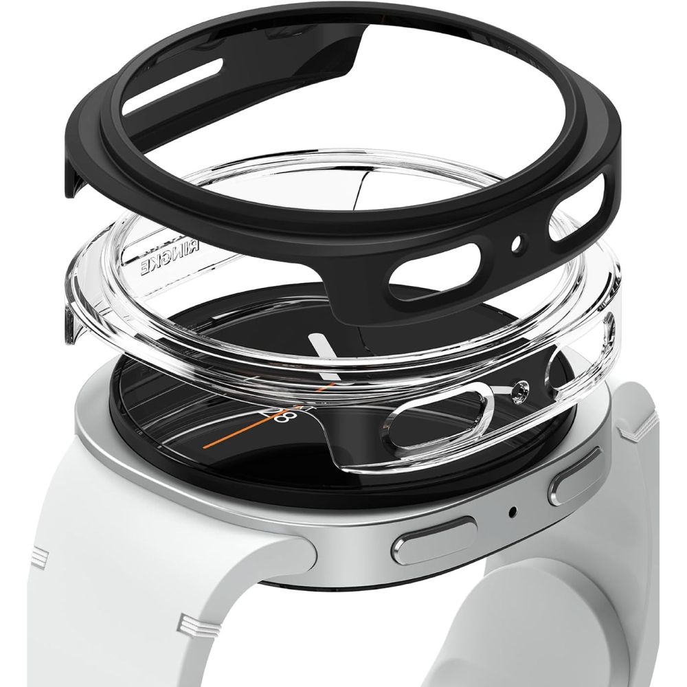 Dėklas Ringke Slim Samsung Galaxy Watch 8 / 9 (40 mm), 2 vnt., skaidrus ir matinis juodas