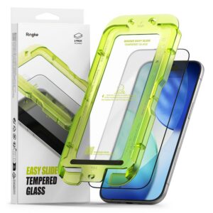 Apsauginis stiklas Ringke Easy Slide iPhone Air, 2 vnt., juodas