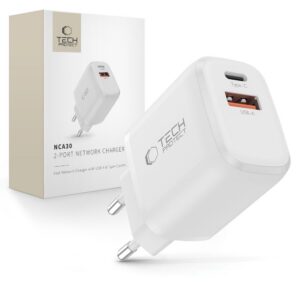 Įkroviklis Tech-Protect NCA30 2-Port PD 30W / QC3.0, baltas