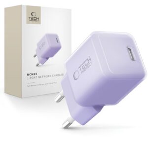 Įkroviklis Tech-Protect NCM25 25W PD, šviesiai violetinis