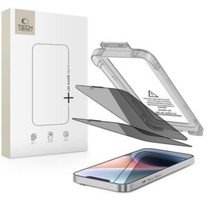 Apsauginis stiklas Tech-Protect Quick Set Spy+ Privacy iPhone 13 / 13 Pro / 14 / 16e / 17e, 2 vnt.