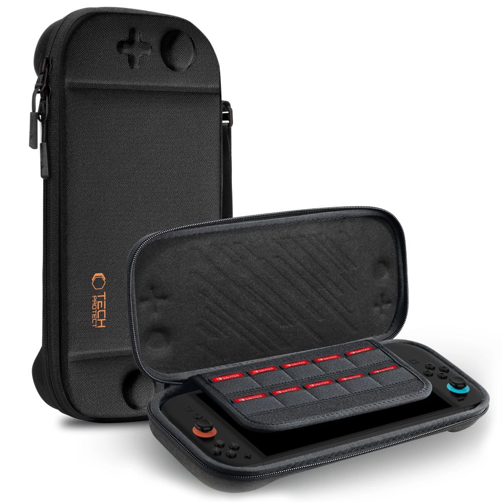 Dėklas Tech-Protect Slim Pouch Nintendo Switch 2, juodas