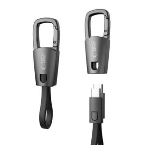 Kabelis Tech-Protect UltraBoost DNA Keychain Type-C PD 60W / 3A, pilkas