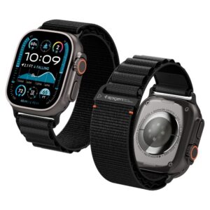 Dirželis Spigen WBF1 Apple Watch 8 / 9 / 10 / 11 / SE / Ultra (44 / 45 / 46 / 49 mm), juodas