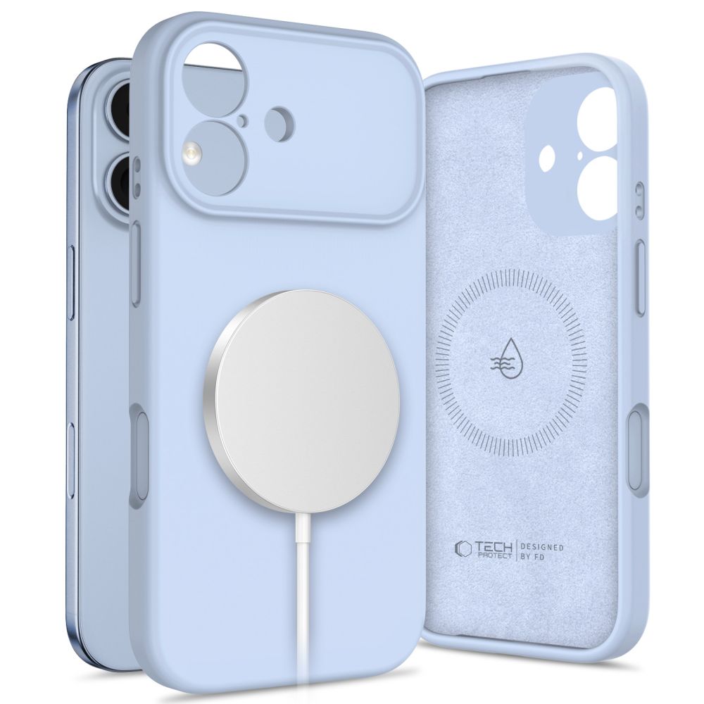 Dėklas Tech-Protect Silicone Magsafe iPhone 17, miglotai mėlynas