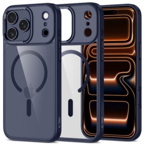 Dėklas Tech-Protect MagMat MagSafe iPhone 17 Pro, tamsiai mėlynas/skaidrus