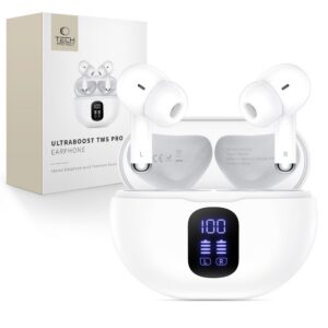 Ausinės Tech-Protect UltraBoost TWS Earphone Pro G2, baltos