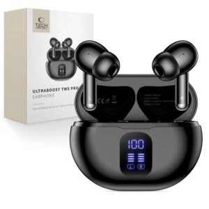 Ausinės Tech-Protect UltraBoost TWS Earphone Pro G2, juodos
