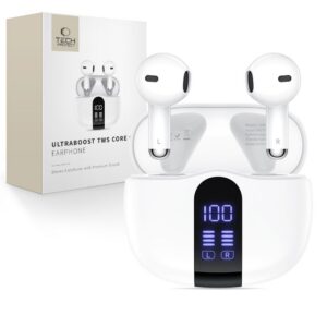 Ausinės Tech-Protect UltraBoost TWS Earphone Core G2, baltos