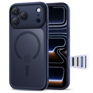 Dėklas Tech-Protect Magpeak MagSafe CC iPhone 17 Pro, matinis tamsiai mėlynas