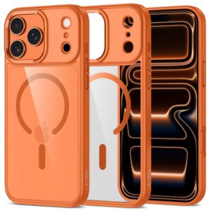 Dėklas Tech-Protect Magmat MagSafe iPhone 17 Pro Max, oranžinis/skaidrus