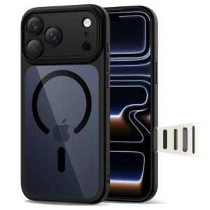 Dėklas Tech-Protect Magpeak Magsafe CC iPhone 17 Pro Max, juodas/skaidrus