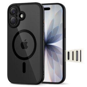 Dėklas Tech-Protect Magpeak Magsafe iPhone 17, juodas/skaidrus