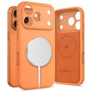 Dėklas Tech-Protect Silicone MagSafe iPhone 17 Pro Max, oranžinis