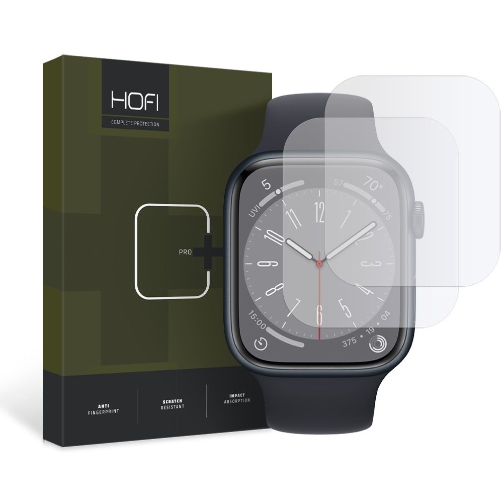 Apsauginė plėvelė Hofi HydroFlex Pro+ Apple Watch 6 / 7 / 8 / 9 / SE 1 / 2 / 3 (40 / 41 mm), 2 vnt., skaidri