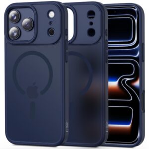 Dėklas Tech-Protect MagMat MagSafe iPhone 17 Pro Max, matinis tamsiai mėlynas