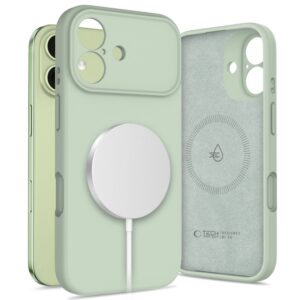 Dėklas Tech-Protect Silicone MagSafe iPhone 17, žalsvas