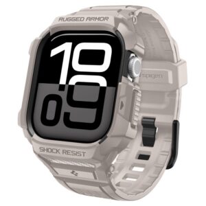 Dirželis Spigen Rugged Armor Pro V2 Apple Watch 10/11 (42 mm), smėlio spalvos