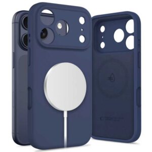 Dėklas Tech-Protect Silicone MagSafe iPhone 17 Pro, tamsiai mėlynas