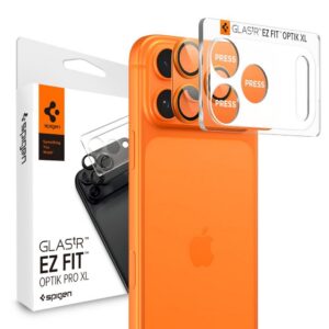 Kameros apsauginis stiklas Spigen Optik Pro XL "EZ Fit" iPhone 17 Pro Max, oranžinis