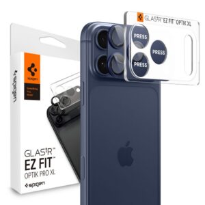 Kameros apsauginis stiklas Spigen Optik Pro XL "EZ Fit" iPhone 17 Pro Max, mėlynas