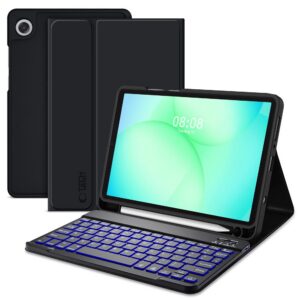 Dėklas su klaviatūra Tech-Protect SC Pen Samsung Galaxy Tab A9 / A11 8.7, juodas