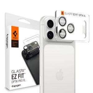 Kameros apsauginis stiklas Spigen Optik Pro XL EZ Fit iPhone 17 Pro Max, sidabrinis