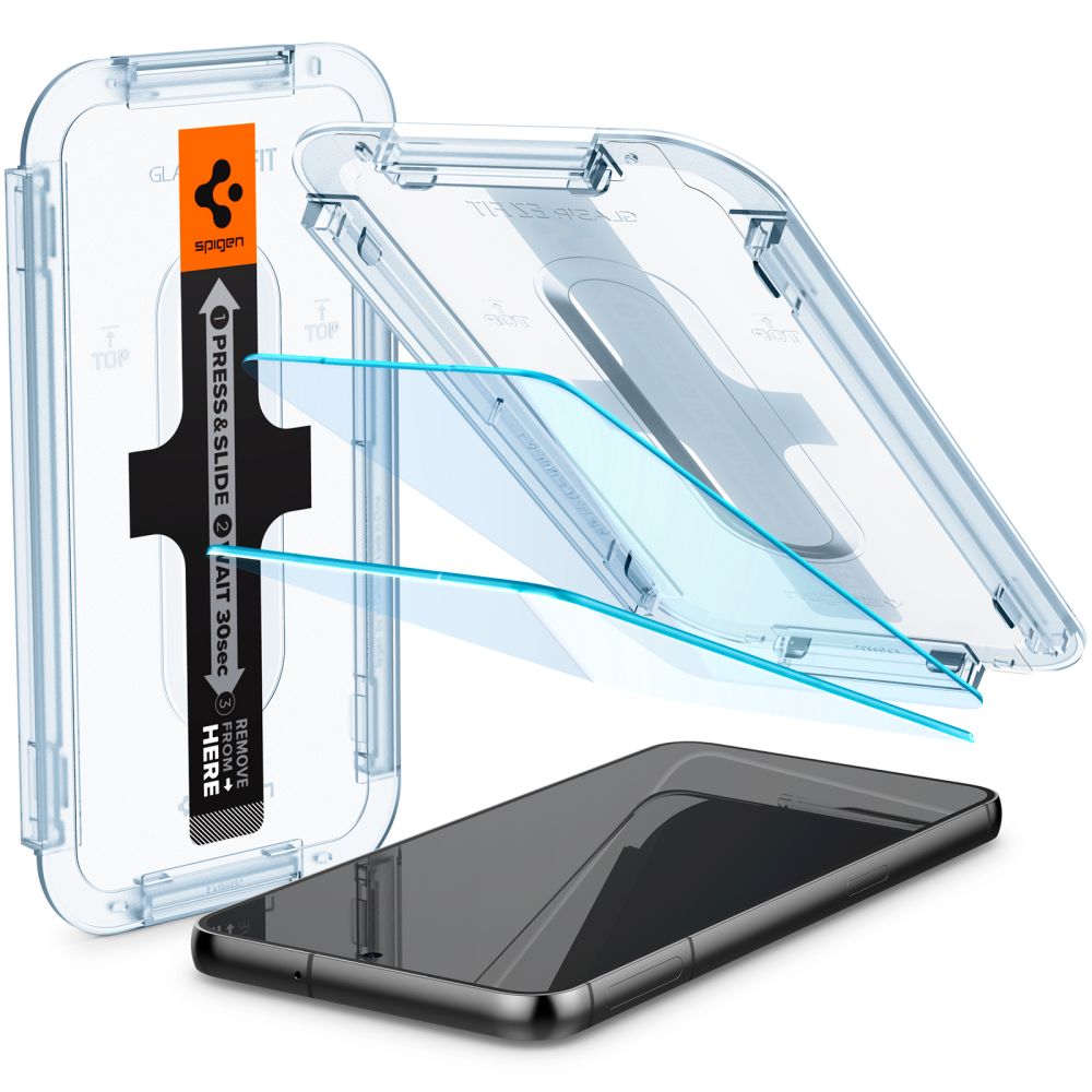 Apsauginis stiklas Spigen Glas.tR EZ Fit Galaxy S23, skaidrus (2 vnt.) - Image 2