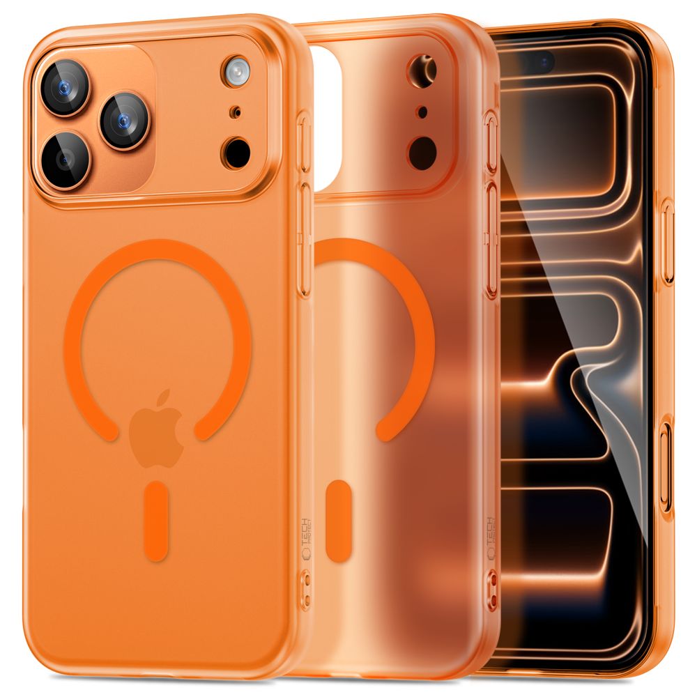 Dėklas iPhone 17 Pro Tech-Protect Magslim Magsafe, matinis kosminis oranžinis