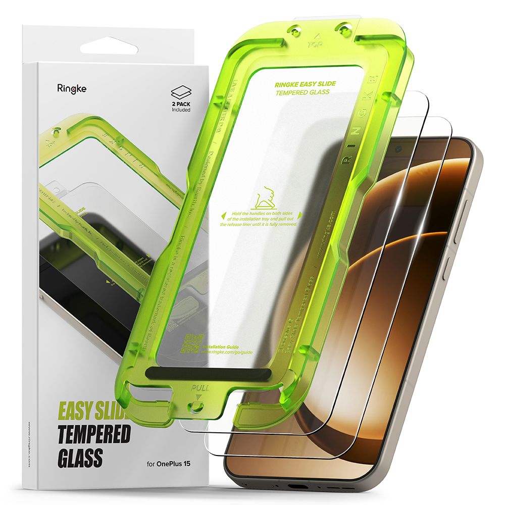 Apsauginis stiklas Ringke Easy Slide OnePlus 15, 2 vnt., skaidrus