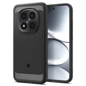 Dėklas Spigen Rugged Armor Xiaomi Redmi Note 15 Pro 5G, matinis juodas