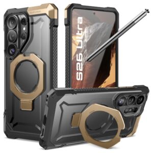 Dėklas Supcase UB Grip Mag MagSafe Samsung Galaxy S26 Ultra, juodai auksinis