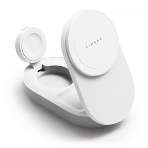 Belaidis kroviklis Ringke 3in1 MagSafe, 25W Qi2.2, baltas