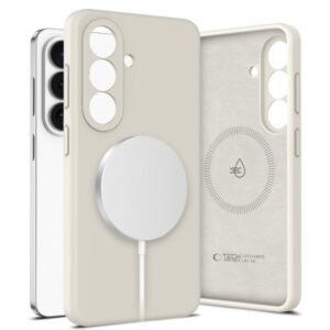 Dėklas Tech-Protect Silicone MagSafe Samsung Galaxy S26, béžinis