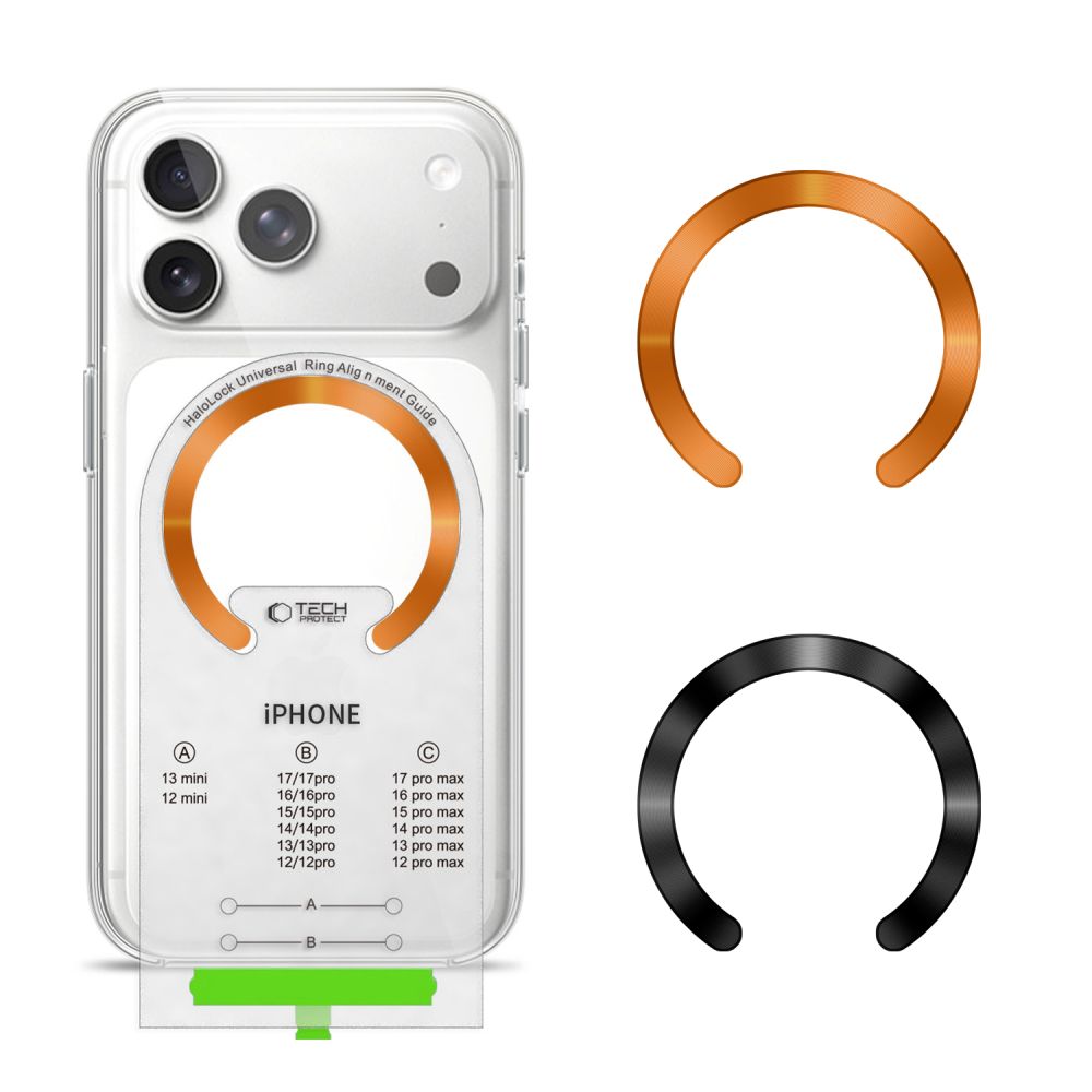 Magnetinis žiedas Tech-Protect MMP-210 MagSafe, 2 vnt., juodas ir oranžinis