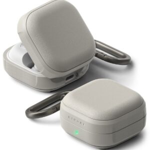 Dėklas Ringke Onyx Magnetic MagSafe Samsung Galaxy Buds 4 / Buds 4 Pro, šiltai pilkas
